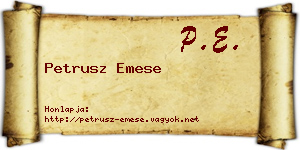 Petrusz Emese névjegykártya
