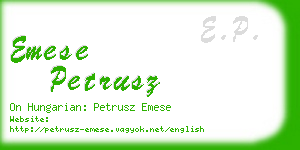 emese petrusz business card